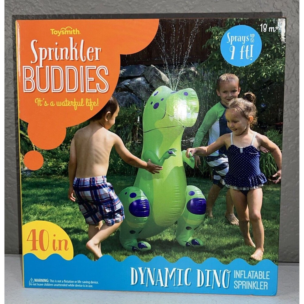 Toysmith Sprinkler Buddies Dynamic Dinosaur Inflatable Water Slide – BRAND NEW